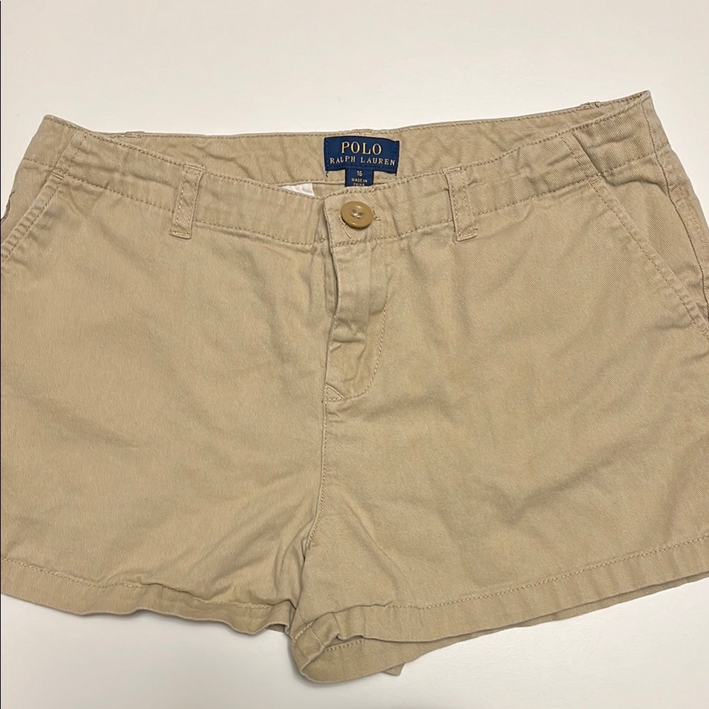 Polo Ralph Lauren Girls Tan Khaki Shorts | 16